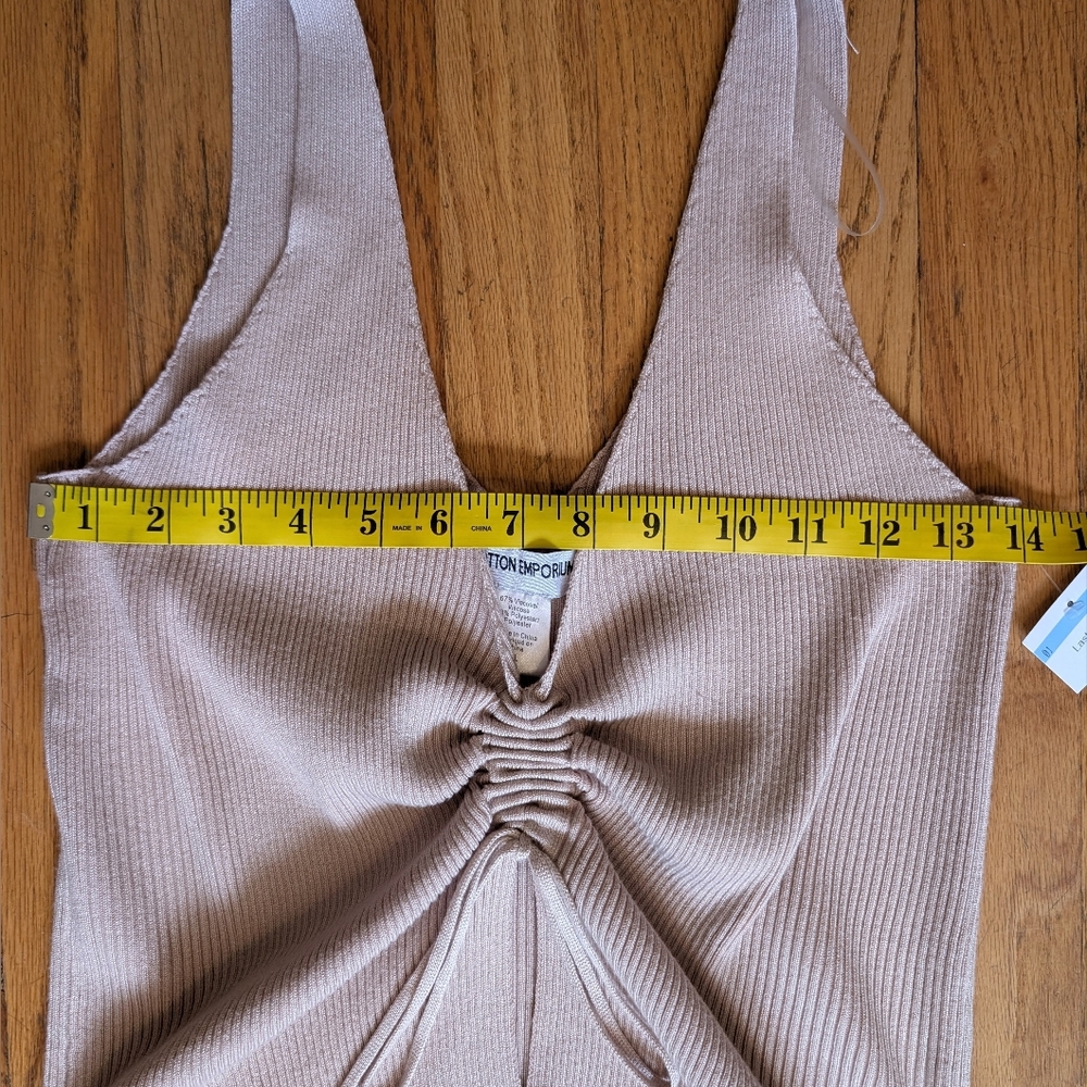 Cotton Emporium Light Pink Ribbed Tank Top Large - Picture 4 of 7